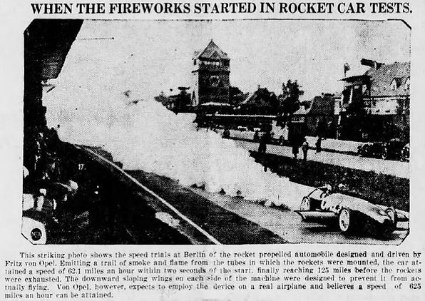 Wirephoto of RAK 2 test, appearing in June 5, 1928 Franklin [PA] News-Herald