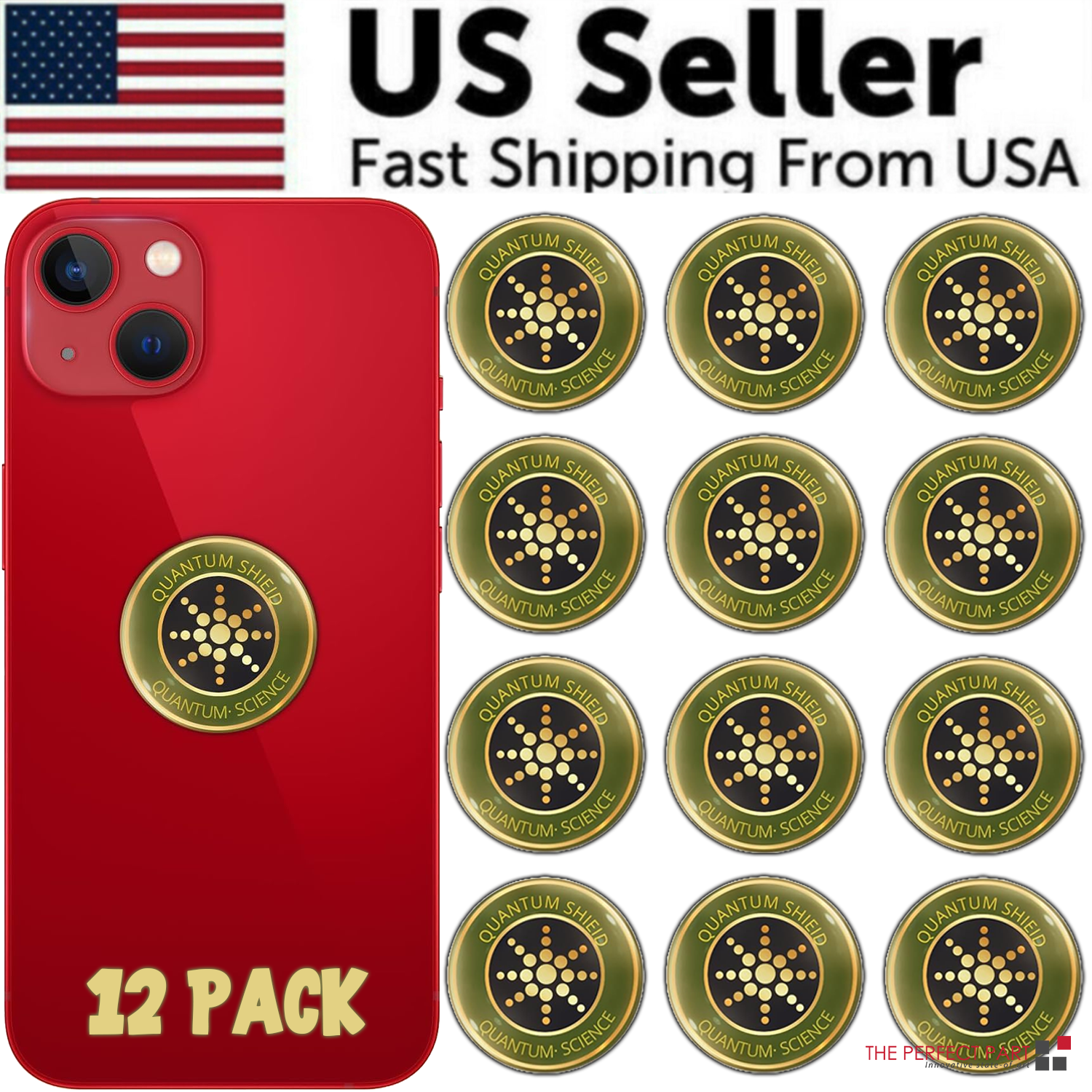 Quantum Anti Radiation Shield 5G EMF Protection - Phones Laptops - 12 Stickers