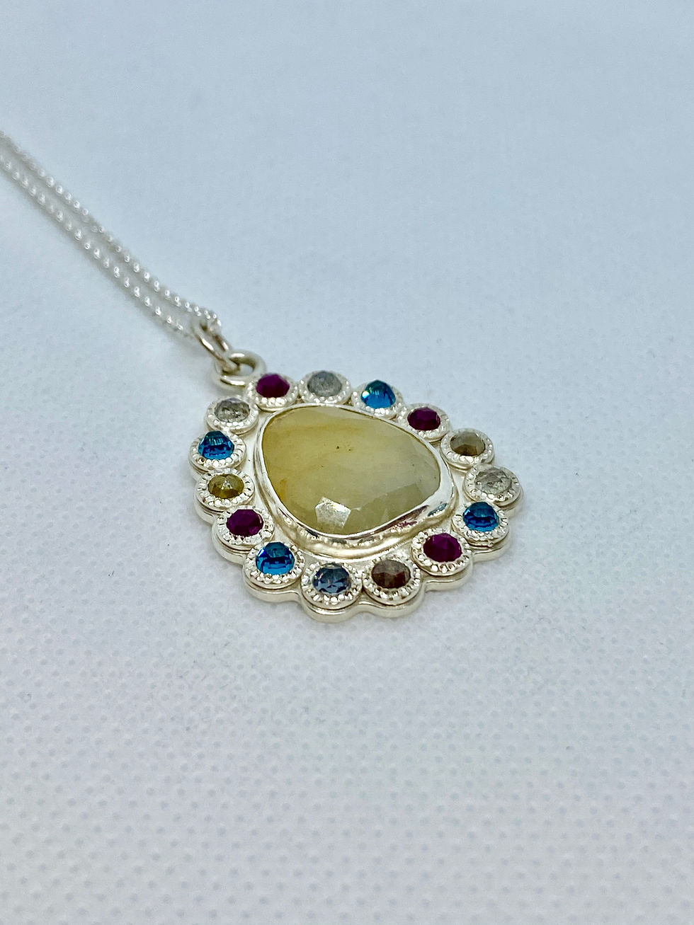 Thumbnail: Sapphire, Diamond and Ruby Necklace