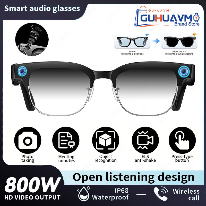 Thumbnail: New 4k HD 800W Camera Smart Glasses Men 100+Language Translation 1080P shoot Vid