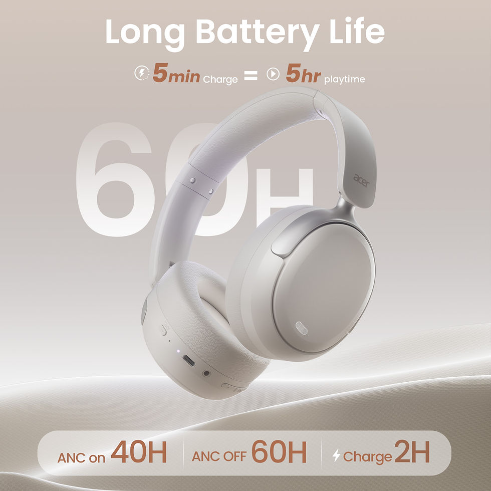 Thumbnail: Acer OHR516 ANC Wireless Headphone Noise Cancelling Hi-Res Spatial Audio Earphon