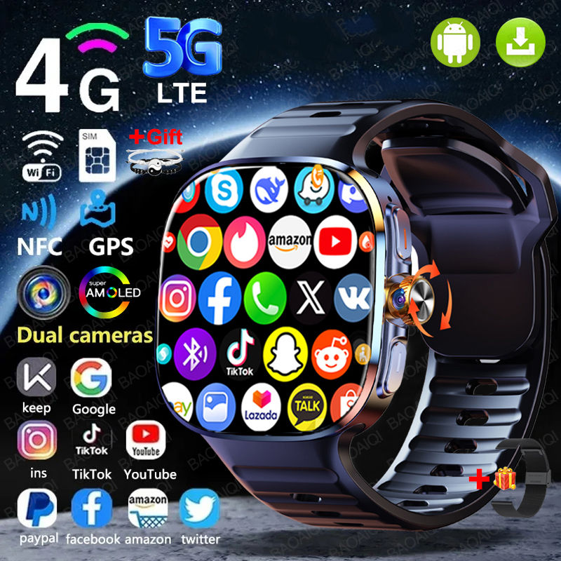 Thumbnail: 5G/4G Full Network Smart Watch HD 2.4 inch Big Screen Video Call 16GB+256GB RAM 