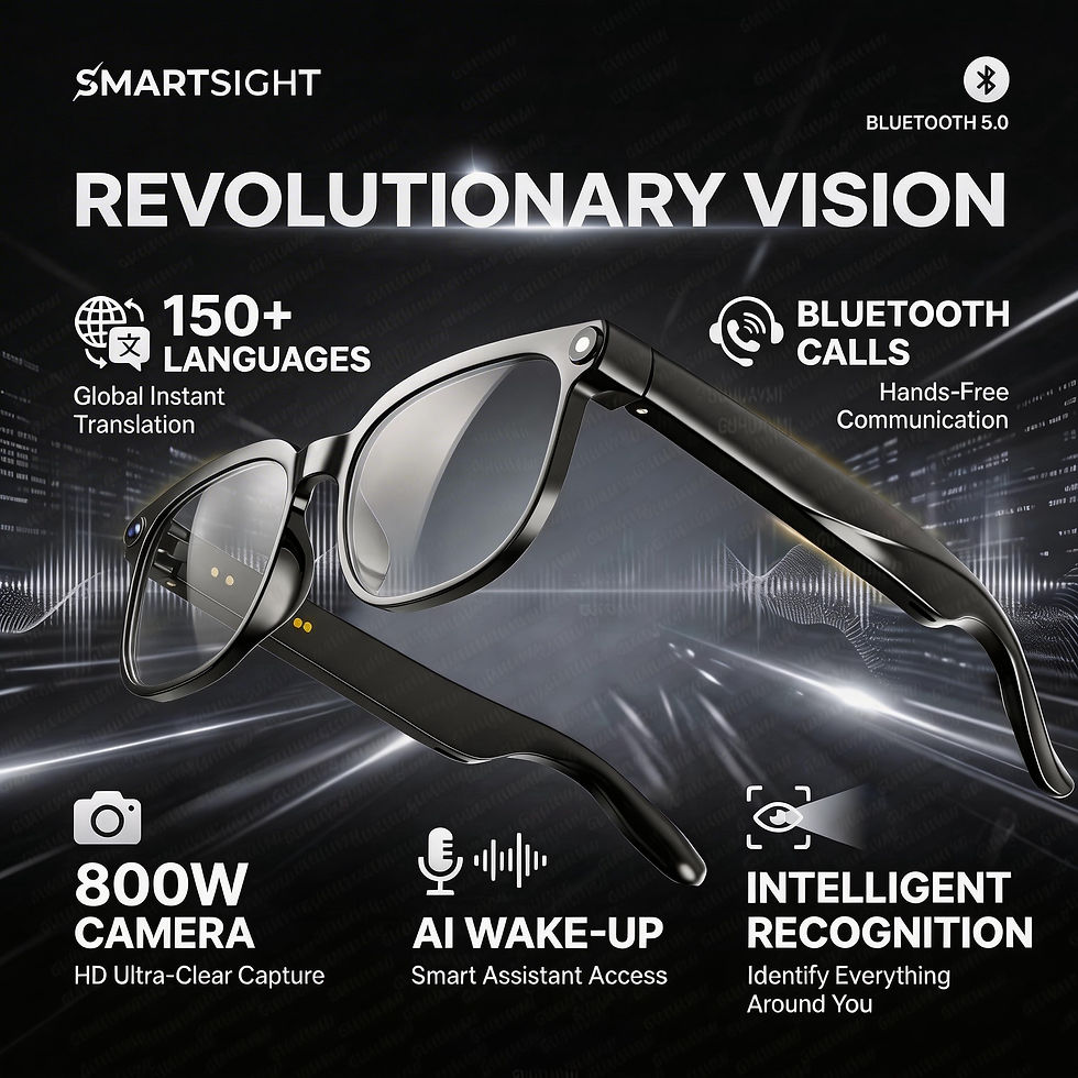 Thumbnail: 2026 4K 8MP Smart Glasses Men HD Camera 150+Language Translation ChatGPT WIFI Vi