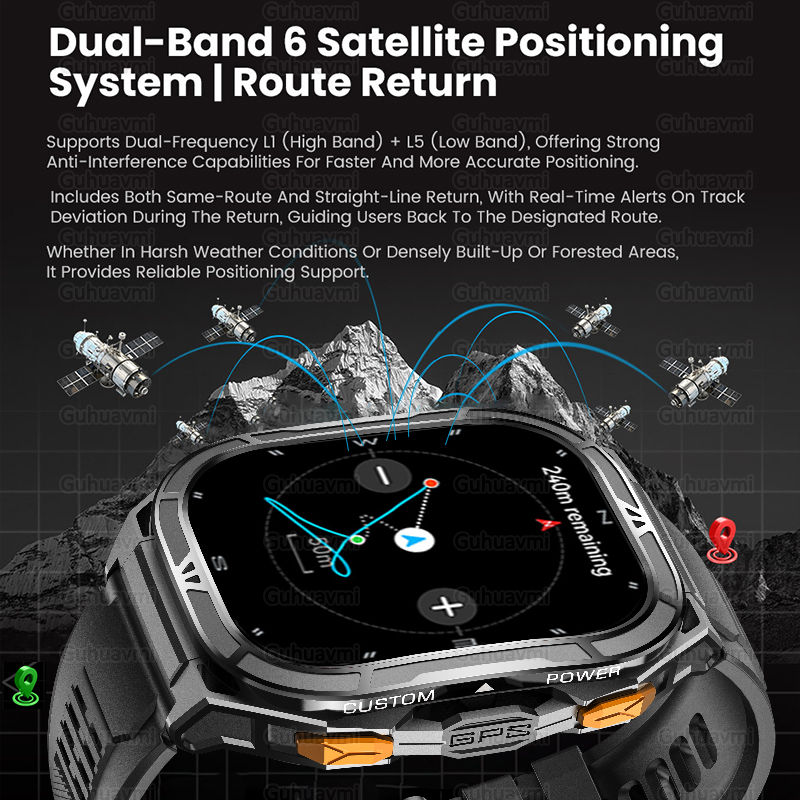 Thumbnail: 2025 NEW TANK X5 Smartwatch 5ATM Waterproof GPS Dual-Frequency tracking 1.96" AM