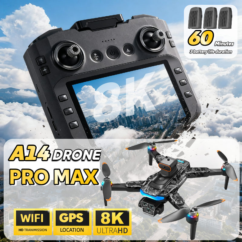 Thumbnail: For Genuine A14 Pro Max GPS Brushless 8K Three Camera Obstacle Avoidance Foldabl