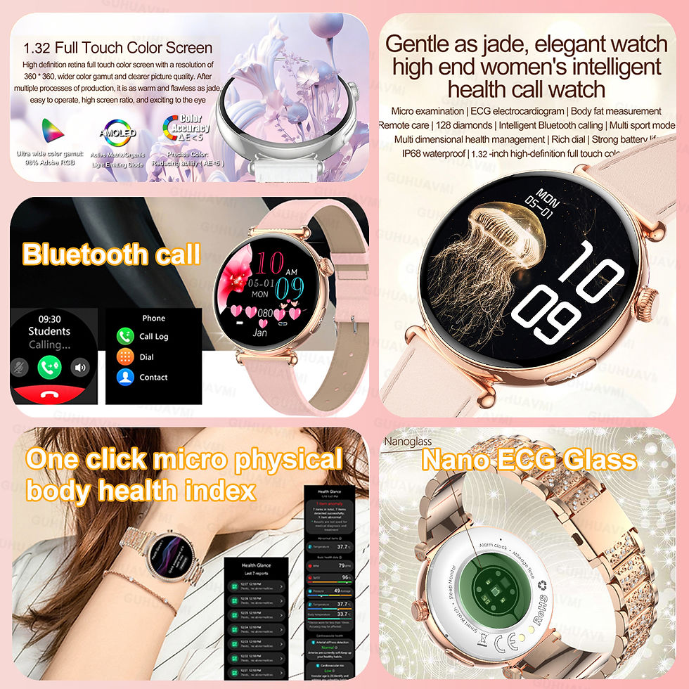 Thumbnail: Women Smartwatch 1.32inch AMOLED Screen Call ECG Sport Watch Blood Pressure Micr