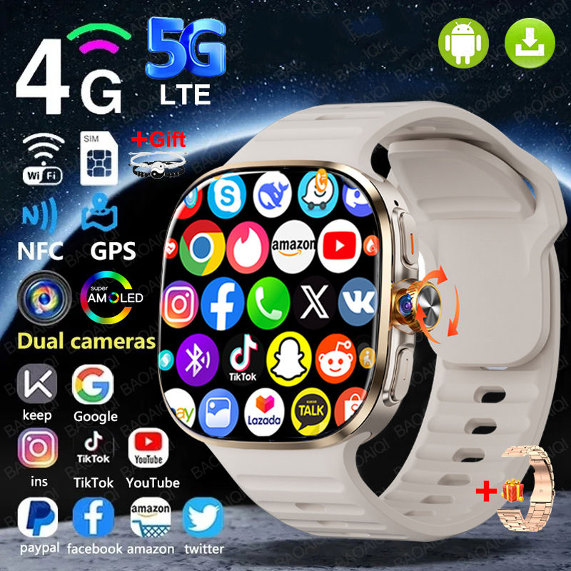 Thumbnail: 5G/4G Full Network Smart Watch HD 2.4 inch Big Screen Video Call 16GB+256GB RAM 