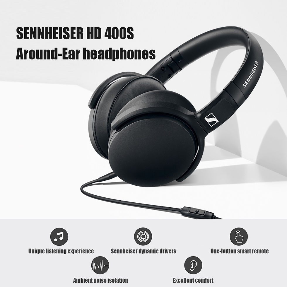 Thumbnail: Sennheiser HD400S Wired Headphones Original Noise Isolating Stereo Deep Bass Fol