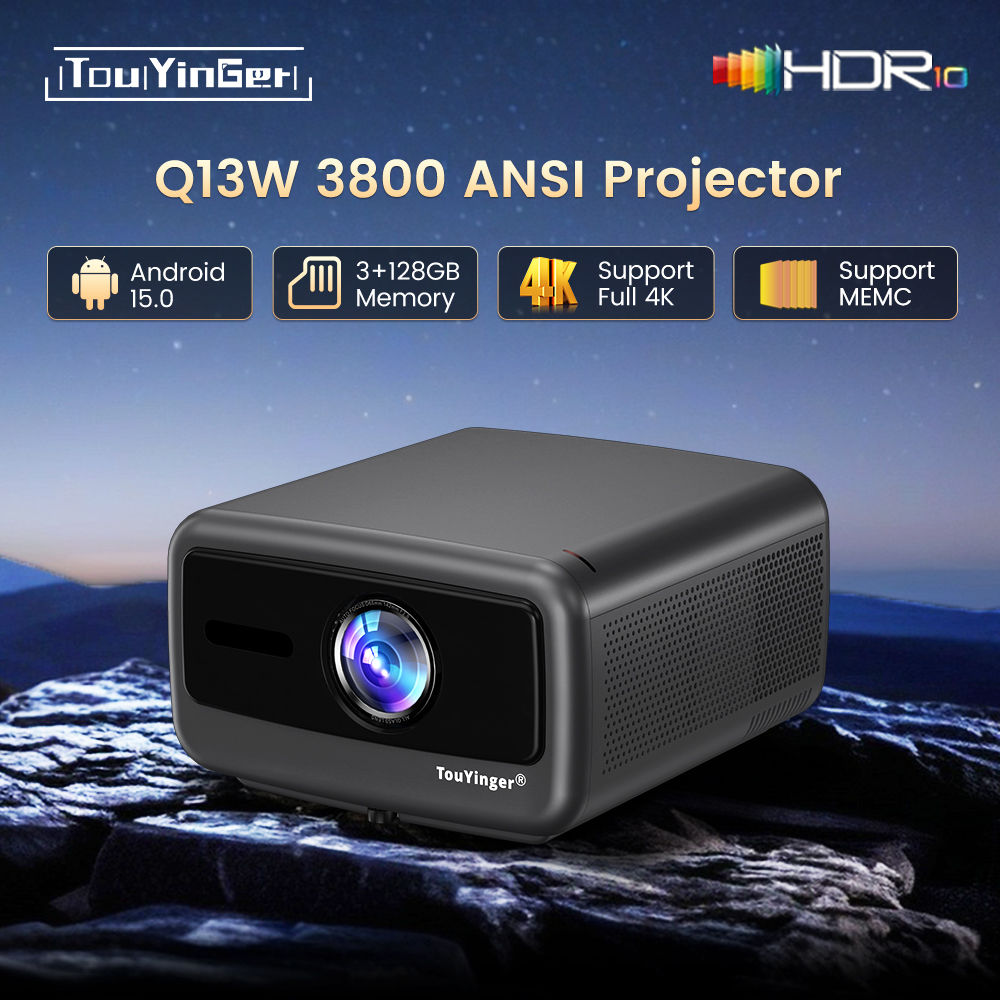 Touyinger Q13W 3800 Ansi Full HD 4K Projectors Home Theater Video 3G 128G Samrt