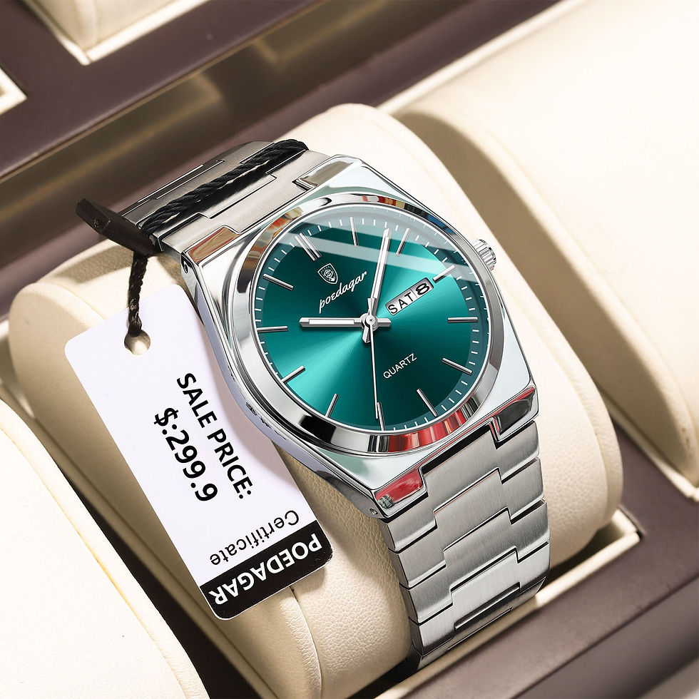 Thumbnail: POEDAGAR Luxury Men's Watches Waterproof Luminous Date Week Men Watch Stainless 