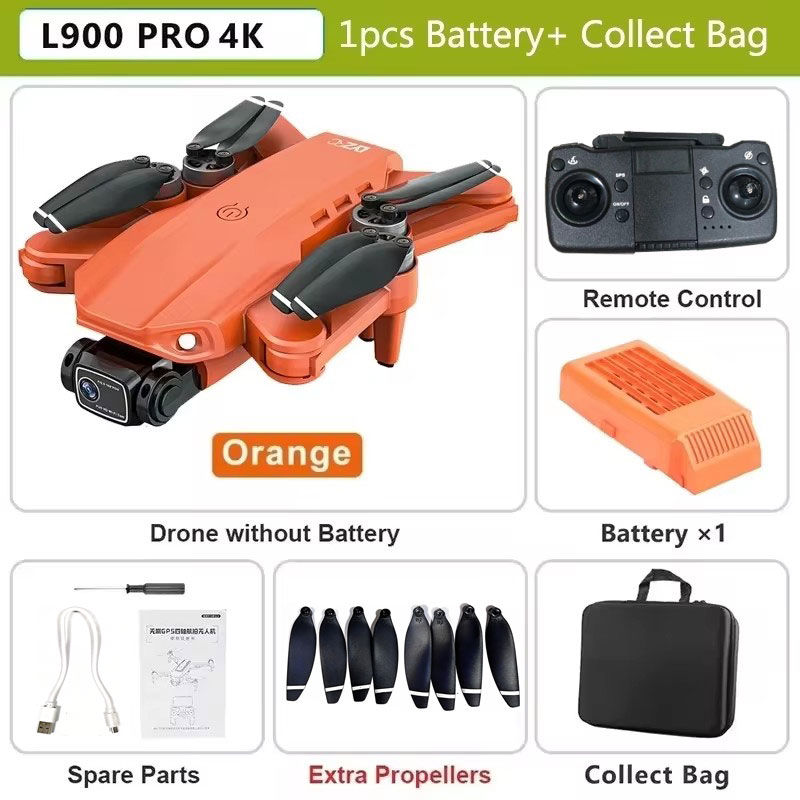 Thumbnail: L900 Pro SE MAX GPS Drone 4K Professional Dual HD Camera 5G WIFI 360° Obstacle 