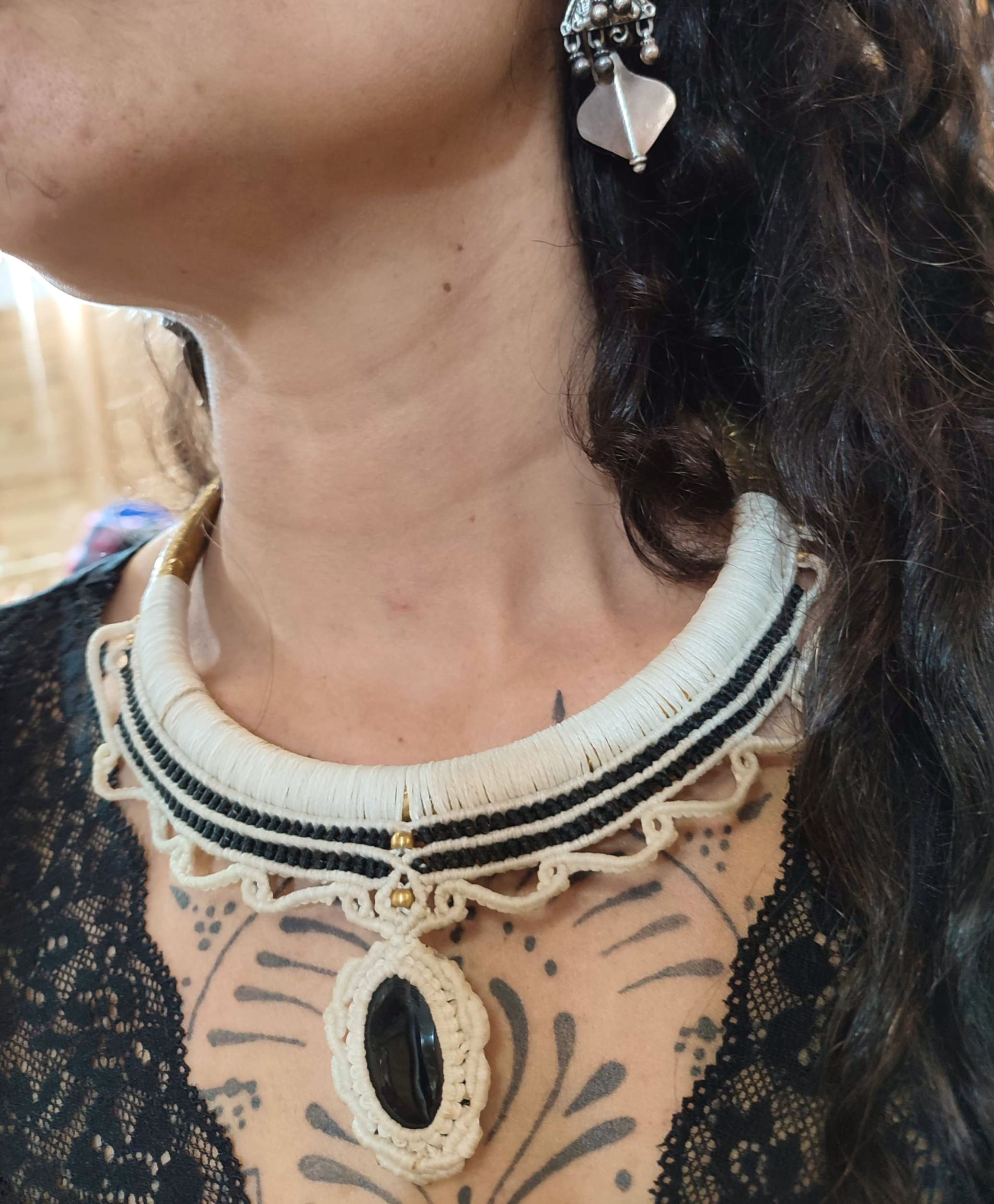 Colar macramé - Onix