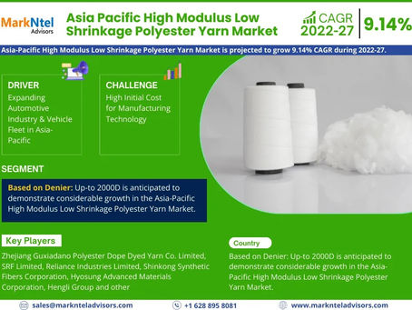 Asia Pacific High Modulus Low Shrinkage Polyester Yarn Market Trends 2022–2027: Outlook, Value & Key Companies