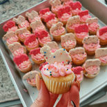 Circus animal cookie pink mini cupcakes