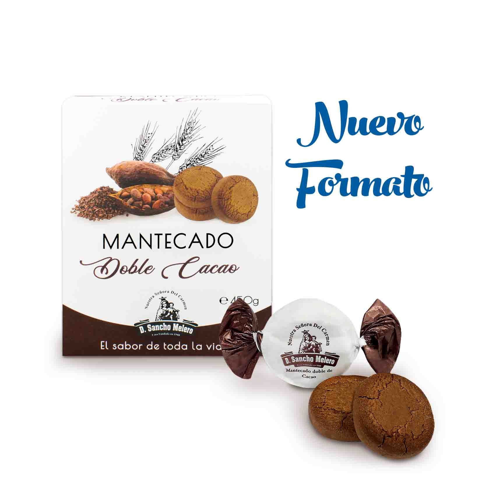 Mantecados Dobles de Cacao en estuche de 450g.