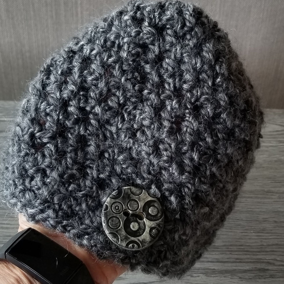 Thumbnail: #KCH11 - Cloche Charcoal Sm Round Button