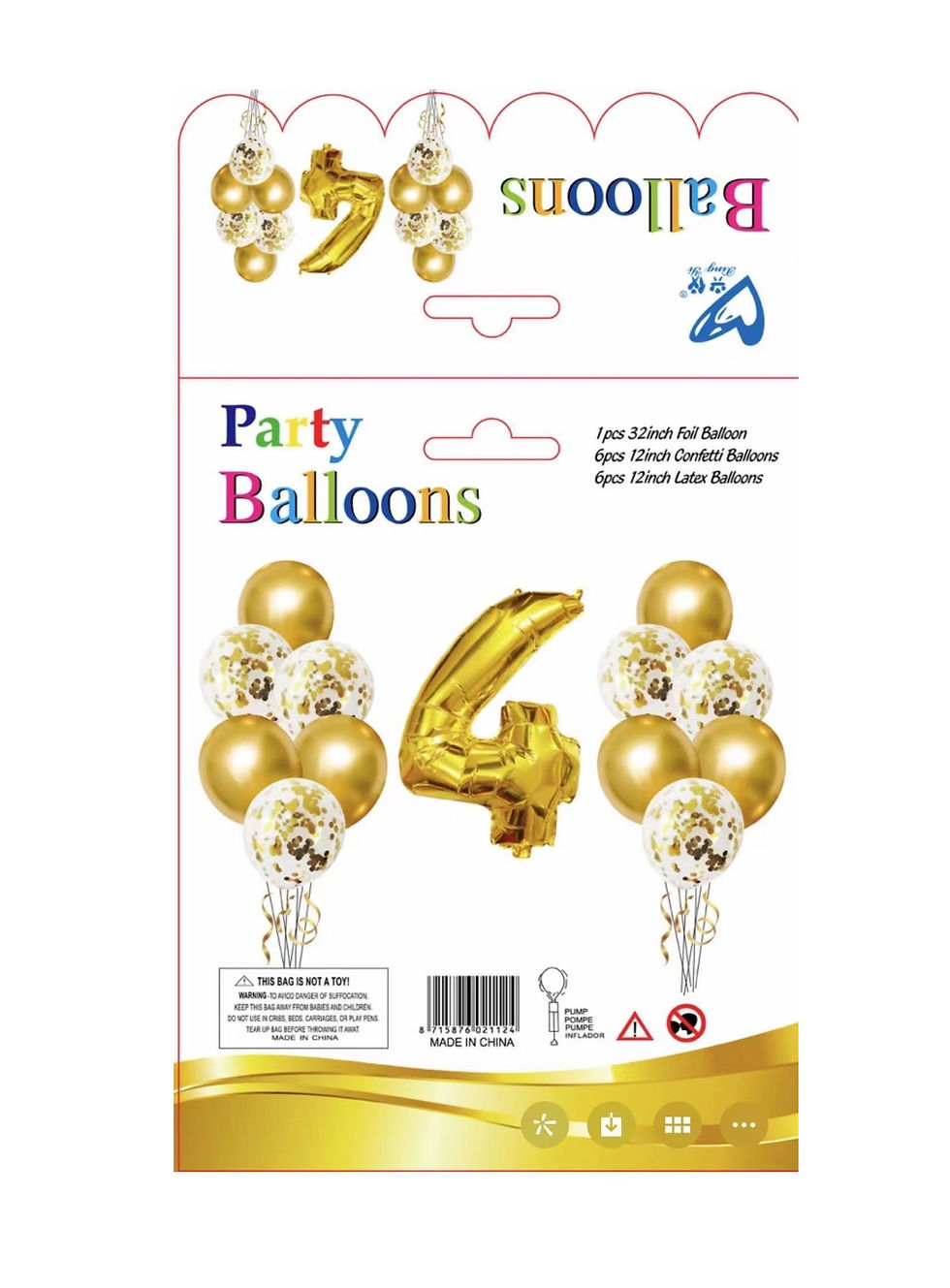 Thumbnail: 13pc Party Number Balloon #32819
