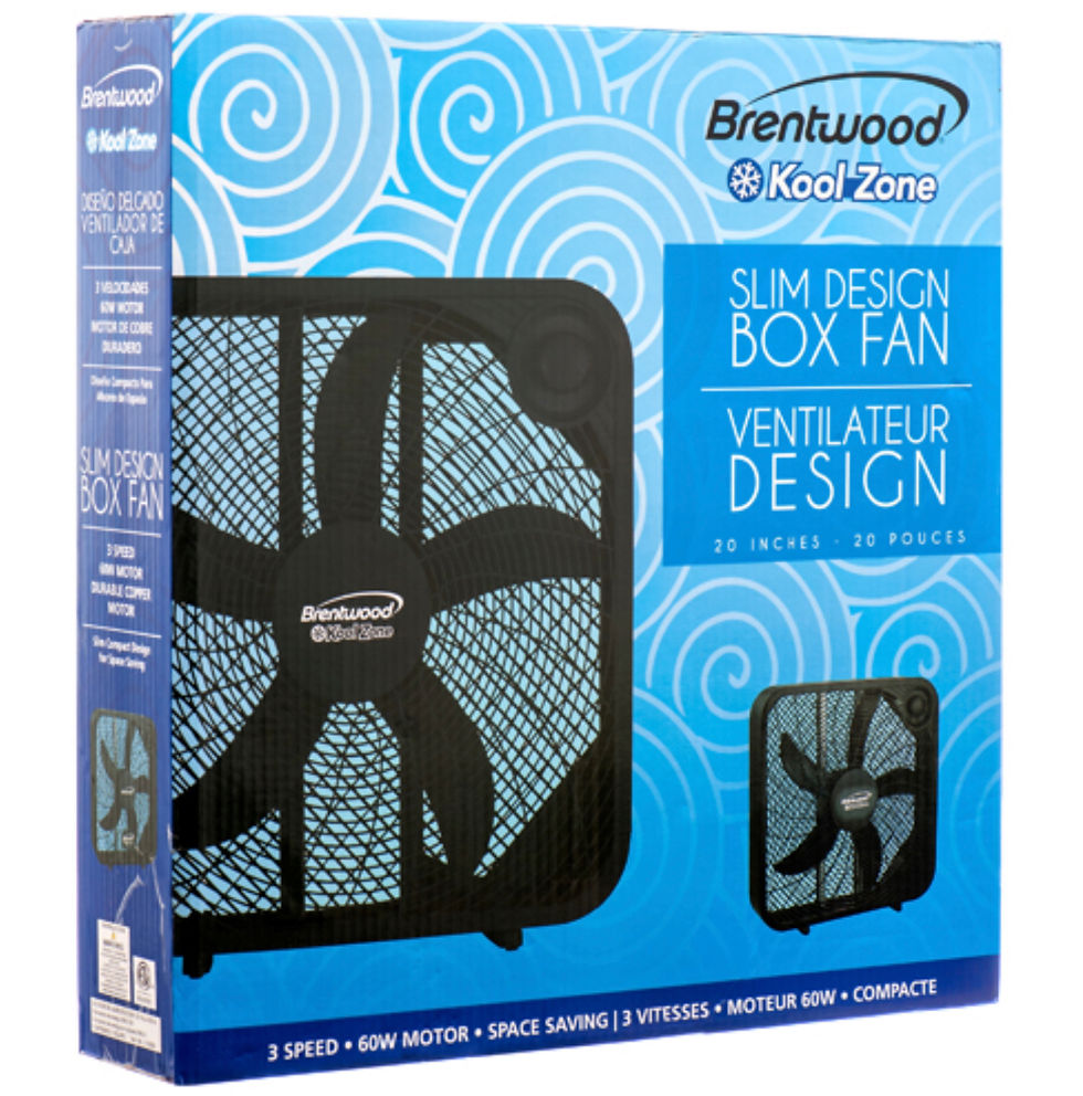 Black Brentwood 20" Box Fan #17994