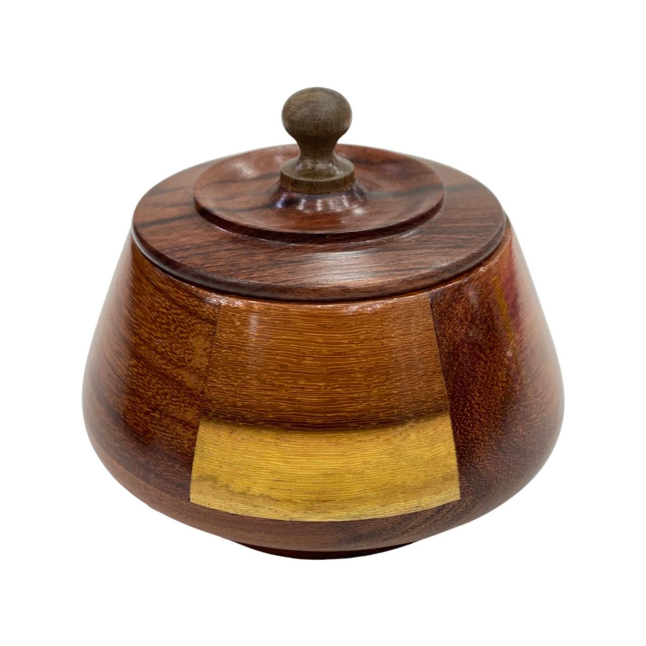 Wooden Bowl w/ Lid sml. #18841