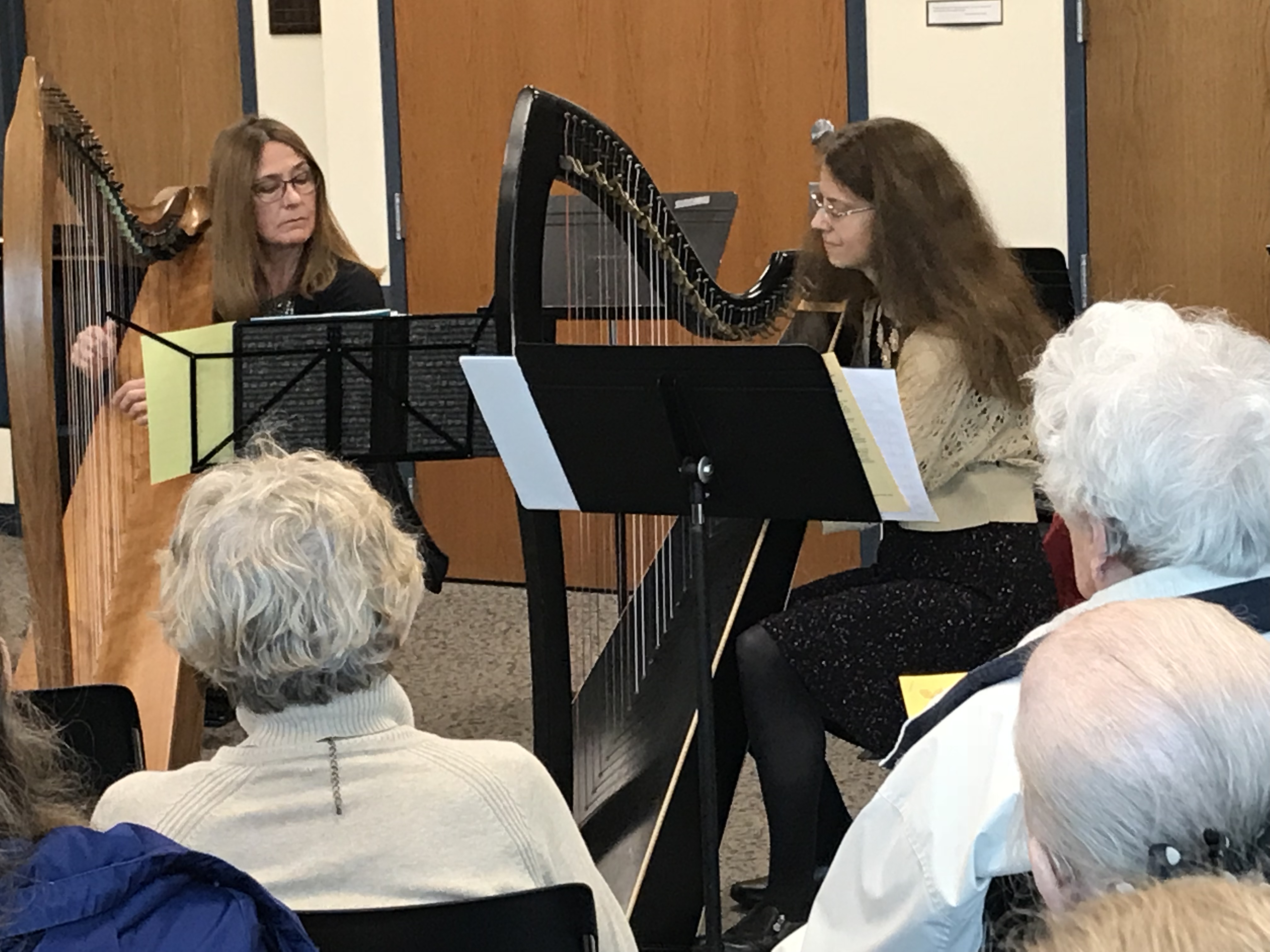 Gail Johnson, guest & Lisa Boggess, harp