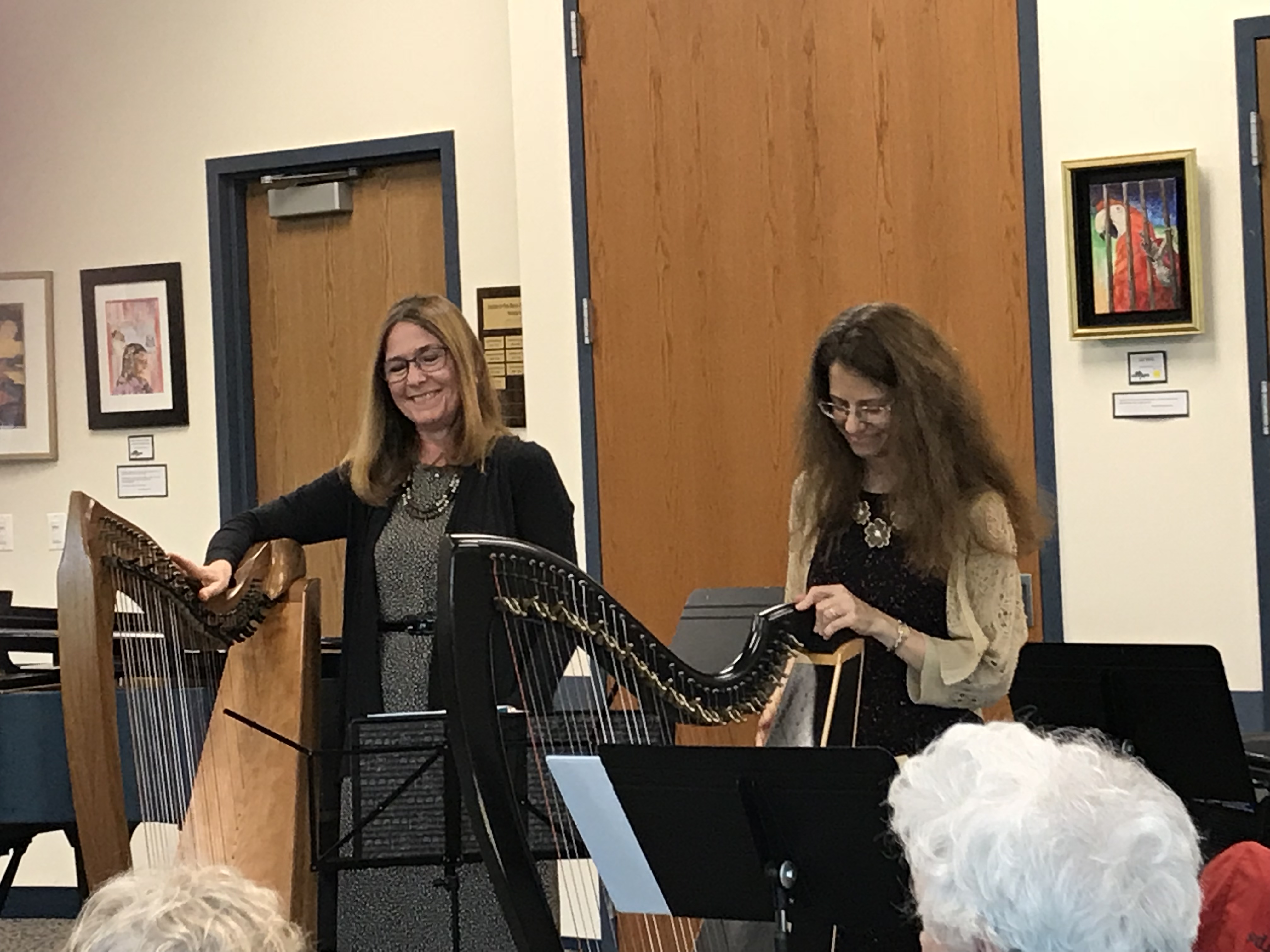 Gail Johnson, guest & Lisa Boggess, harp