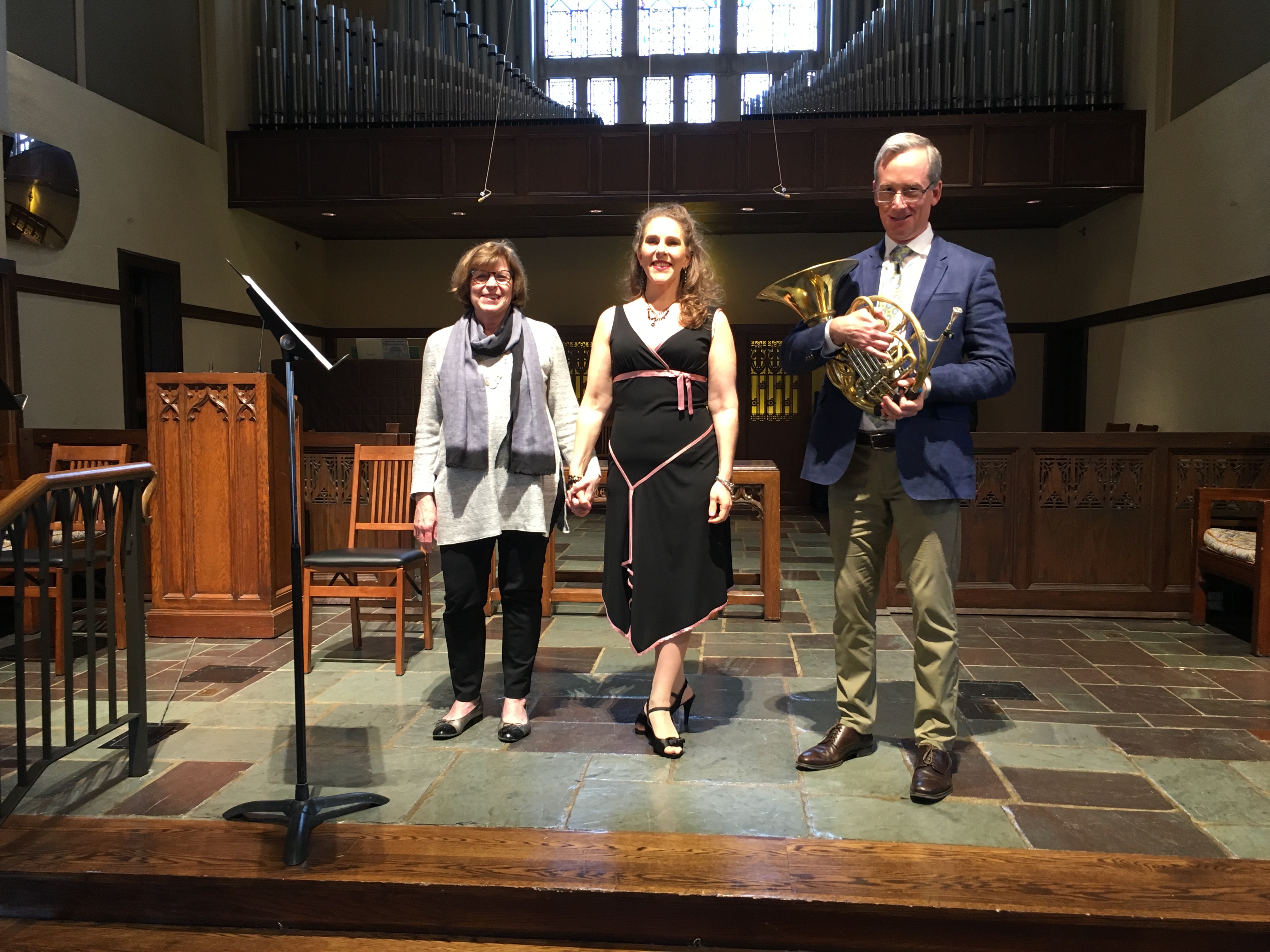 Joan Bentley Hoffman, Celeste Martino, Paul Seeley, April 2017 IMG_1537