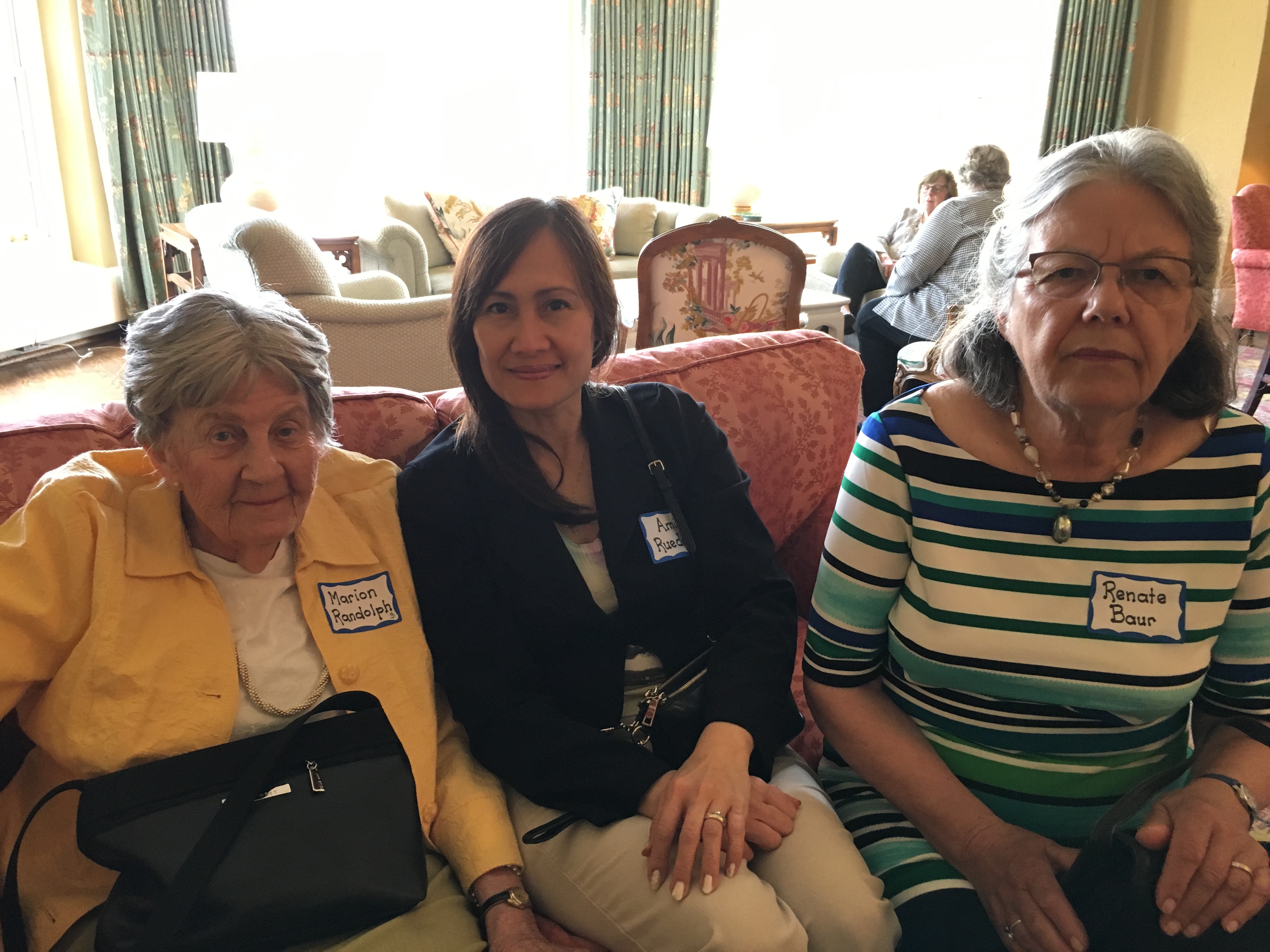 Marion R. and Renate B, May Luncheon 2018