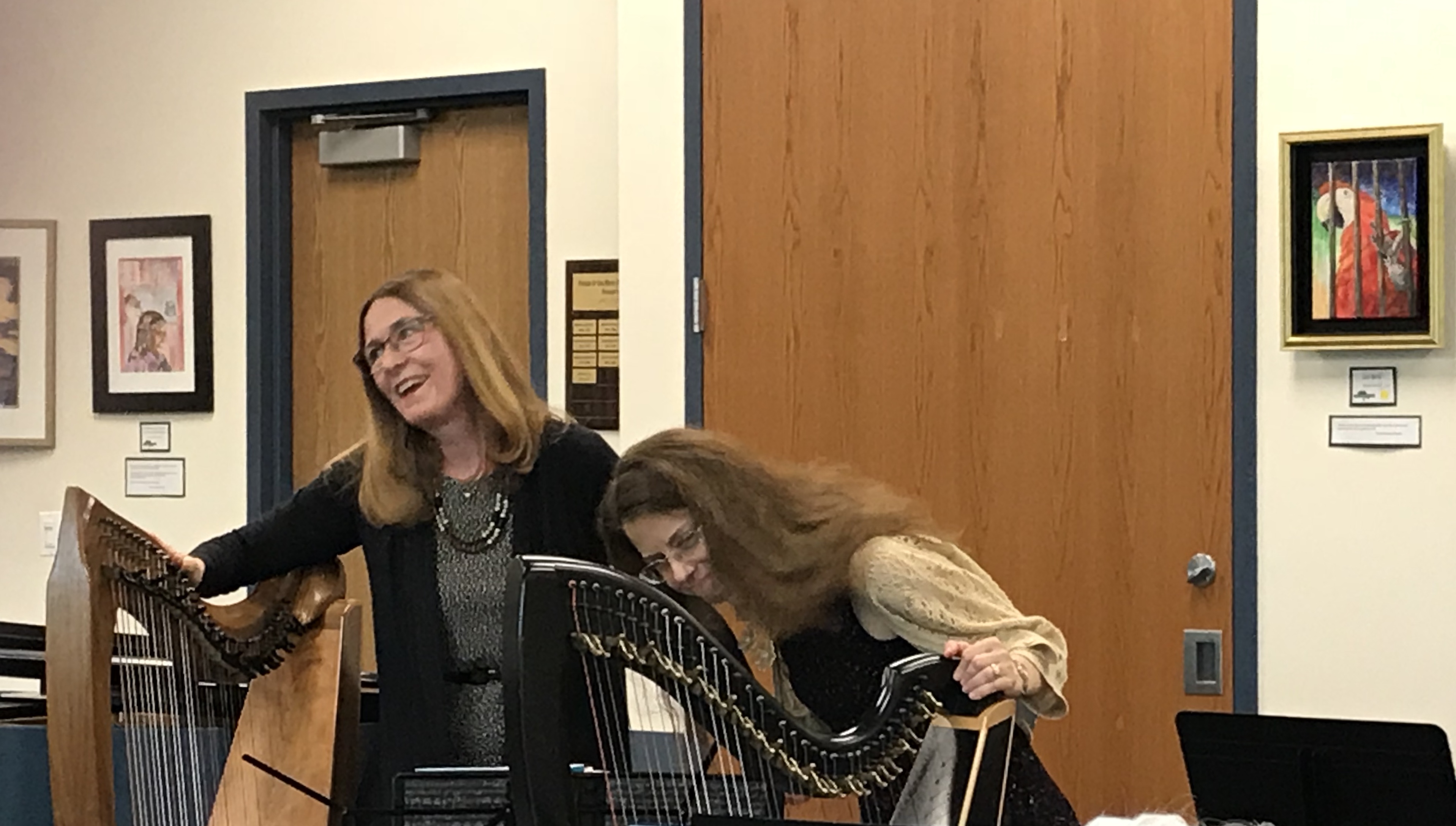 Gail Johnson, guest & Lisa Boggess, harp
