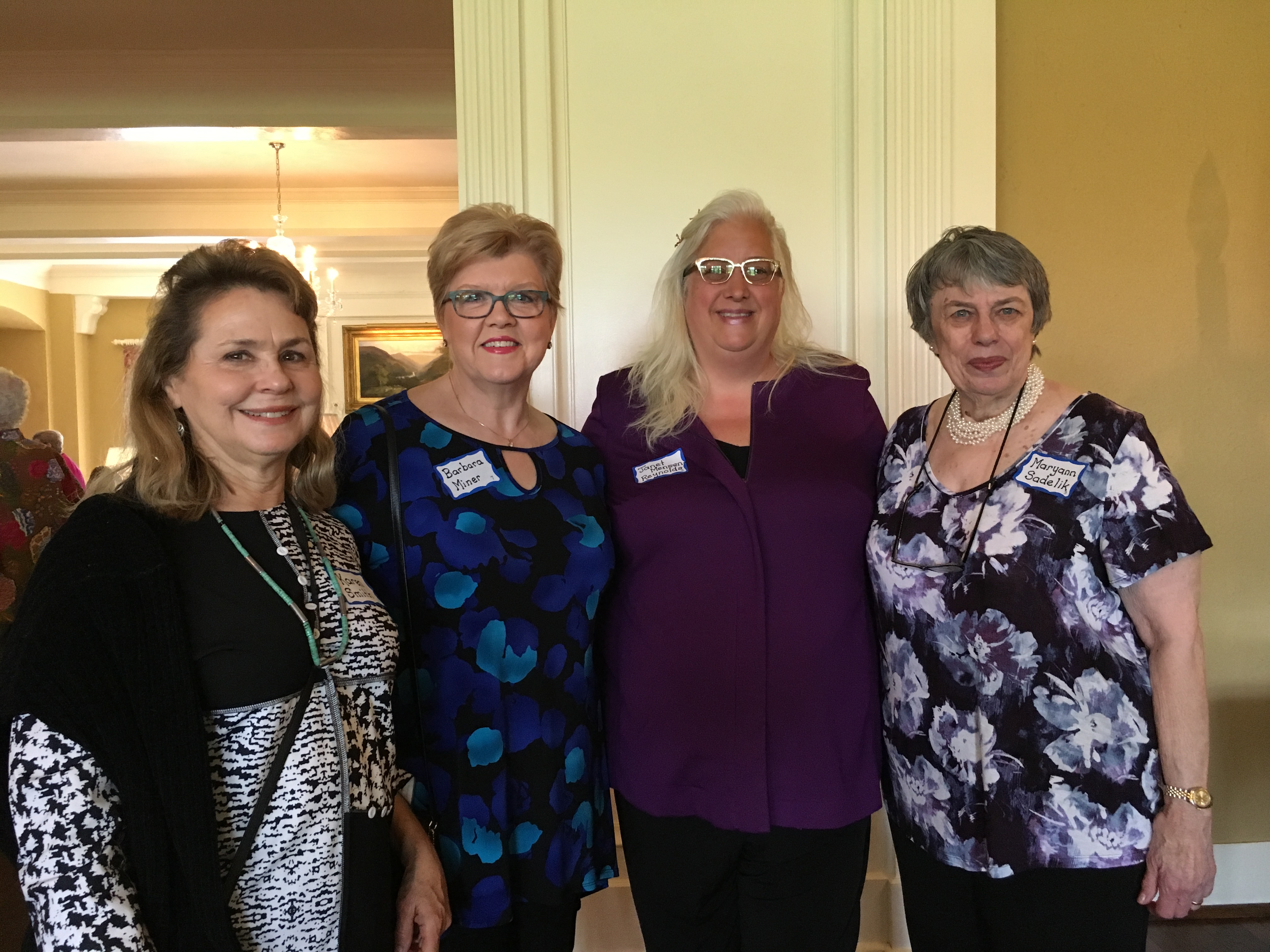 Karen S., Barbara M, Janet M R and guest, May Luncheon 2018