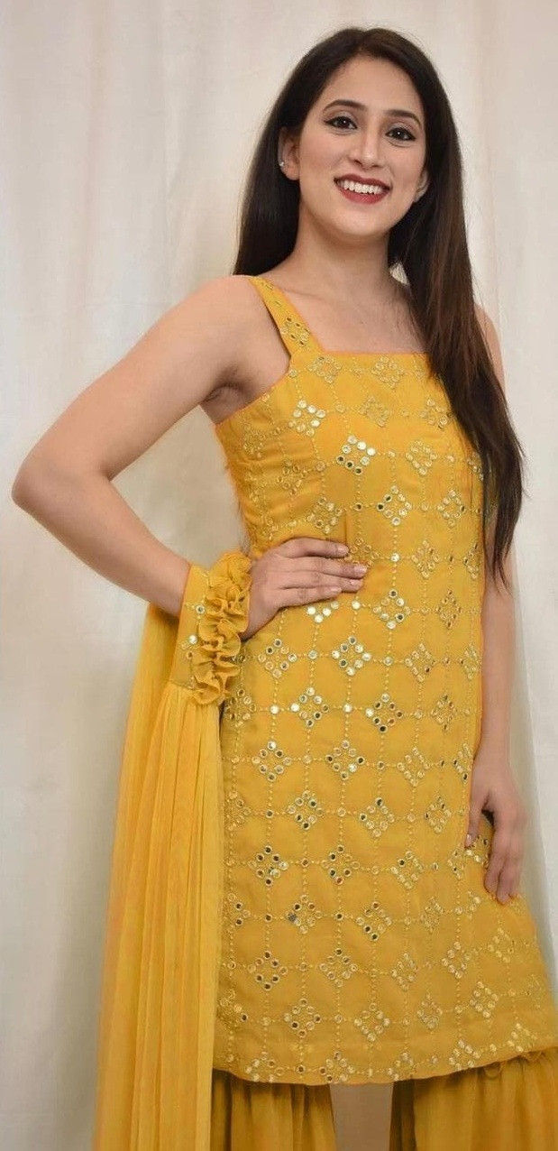 Haldi Special Yellow Sharara Suit Online