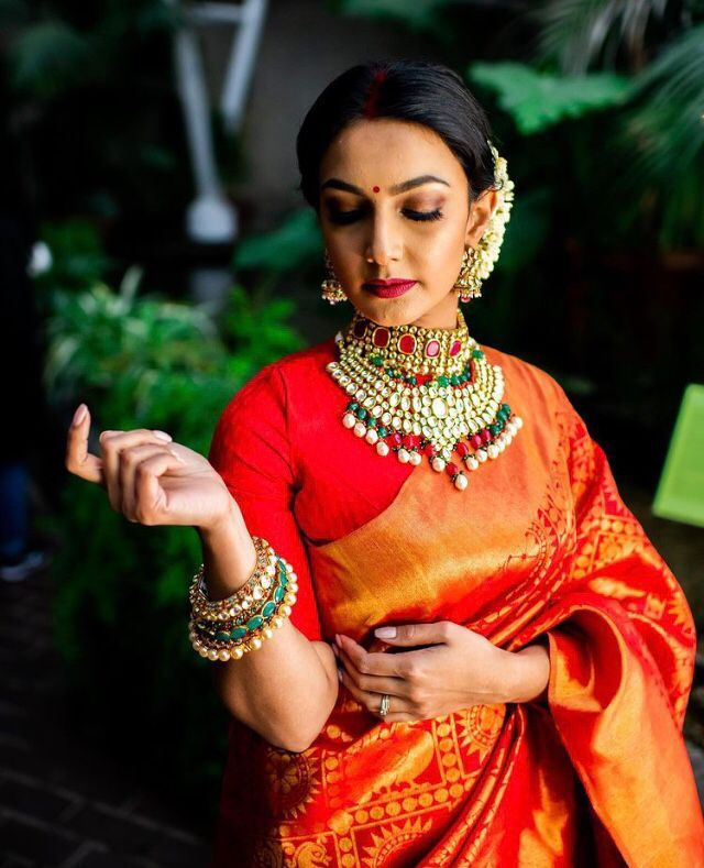 Latest pattern banarasi Red Saree