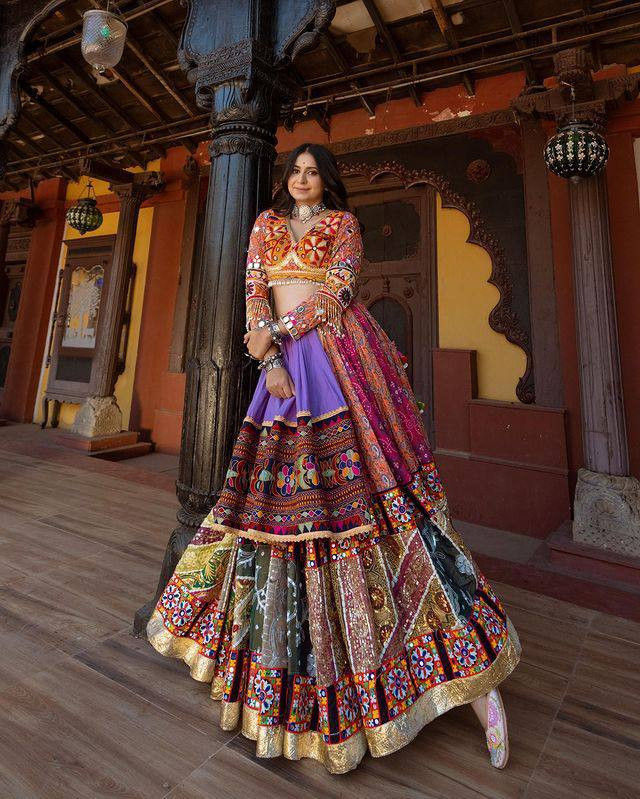 Thumbnail: Buy Heavy Festival Wear Designer Butter Silk Real Mirror Work Lehenga Choli