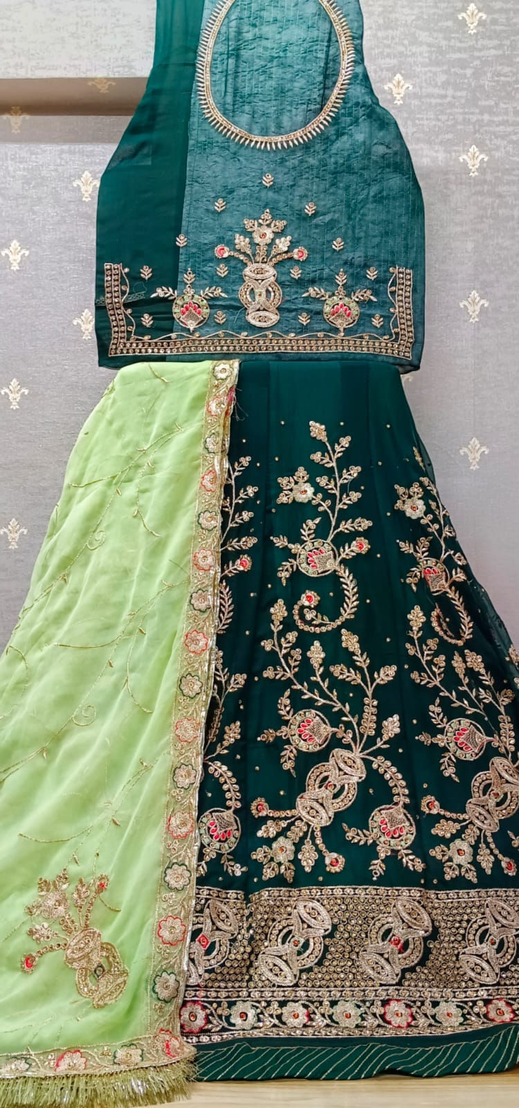 Buy trending green color rajputi dress