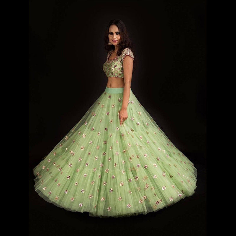 Buy Beauteous Pista Colour Lehenga Choli With Duptta