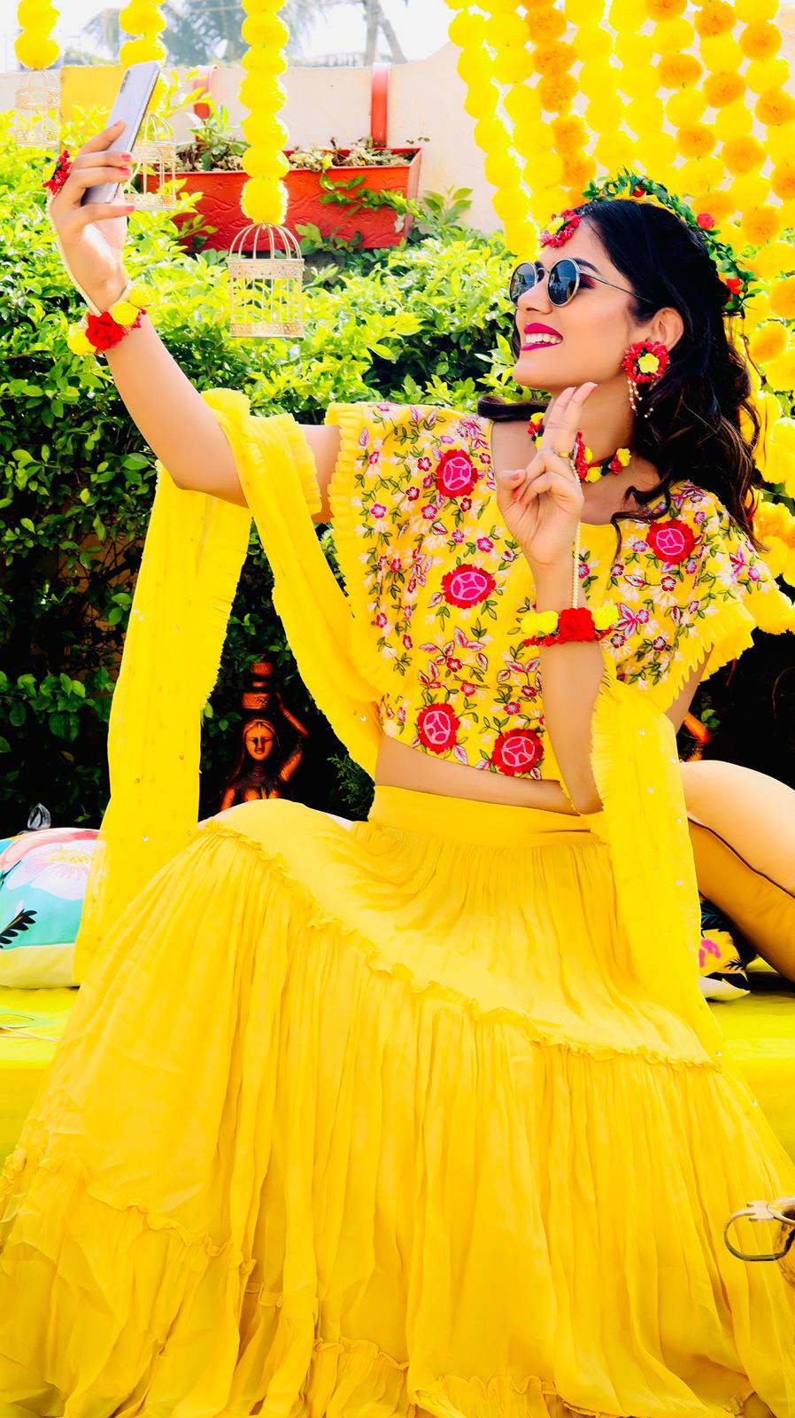 Thumbnail: Latest Yellow Colour Ruffle Style Lehenga choli for haldi