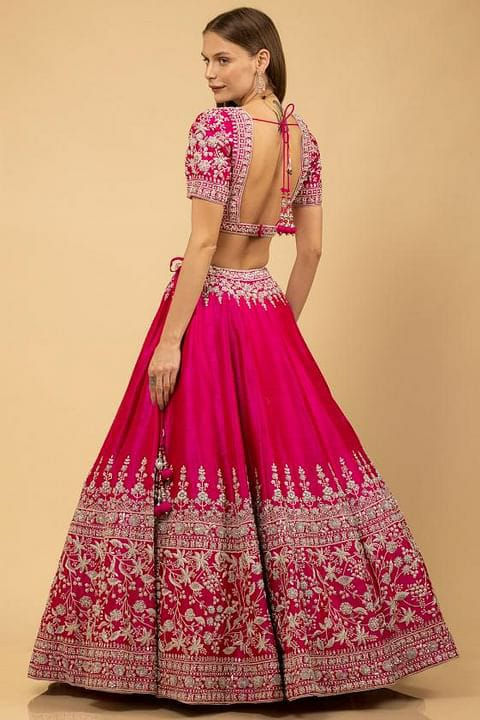 Thumbnail: Wedding Wear Stunning Pink Bridal Wear Lehenga