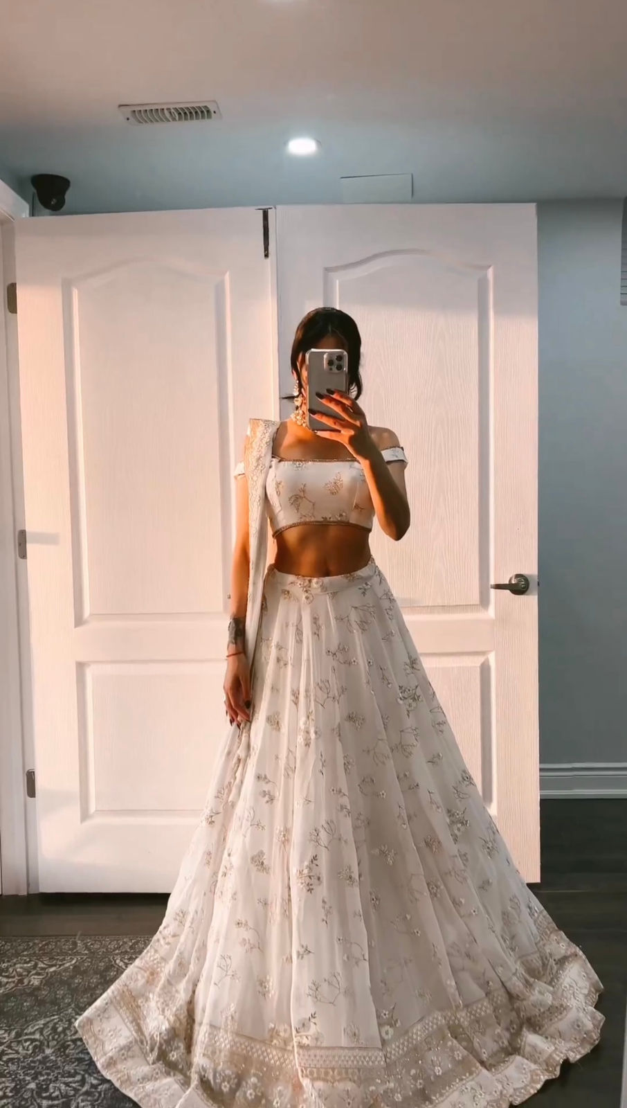 Buy eye chanting White color georgette sequence work lehenga choli