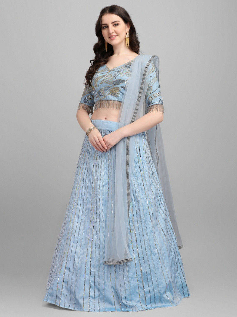Buy Exotic Sky Blue Party Wear Lehenga Choli