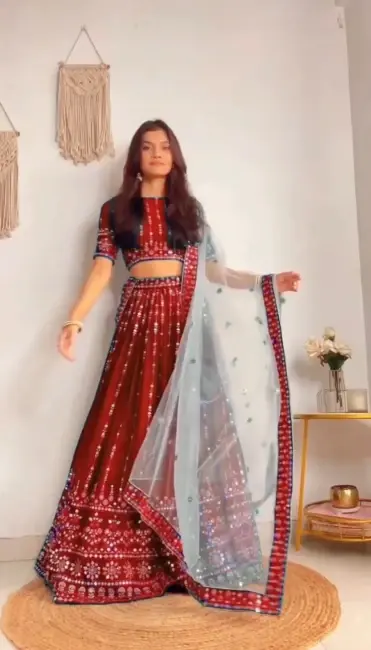 Buy Engagement Wear Red Color Beautiful Lehenga Choli