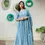 Thumbnail: Buy Party Wear Look Sky Blue Color Thread Work Gown
