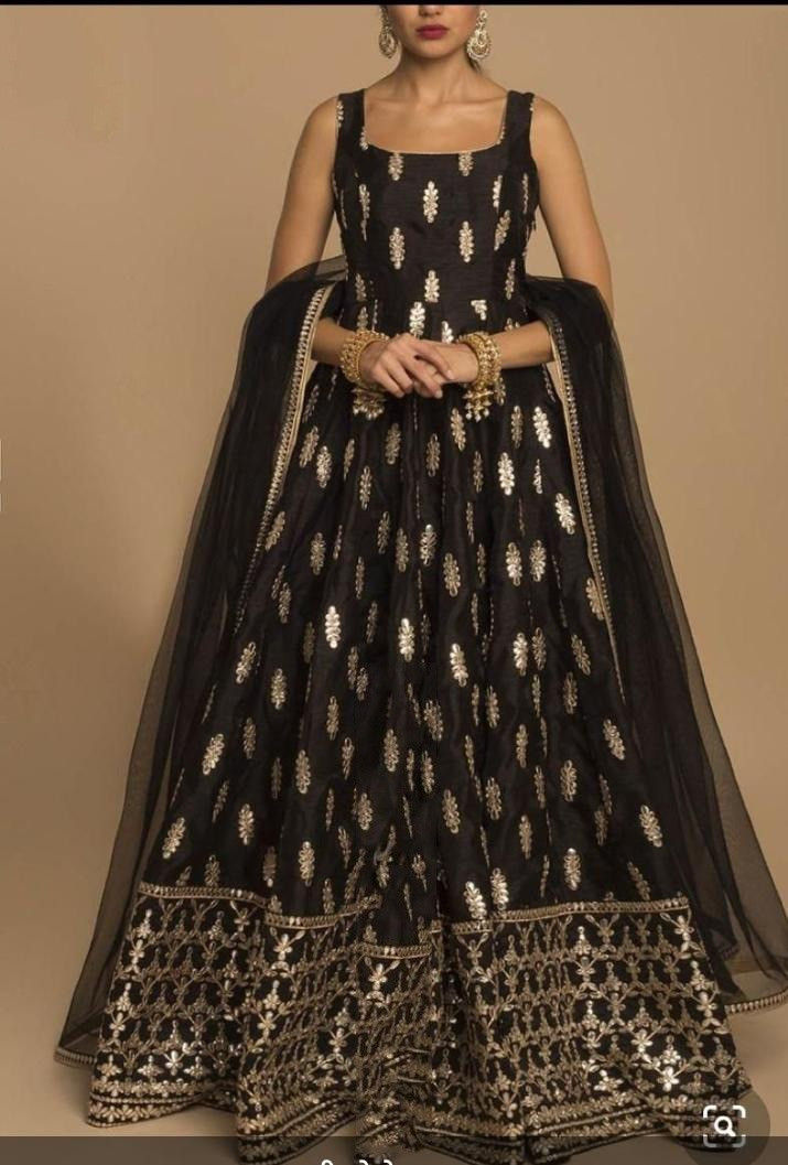 Buy Attractive Black Colored Party Wear Designer Gown