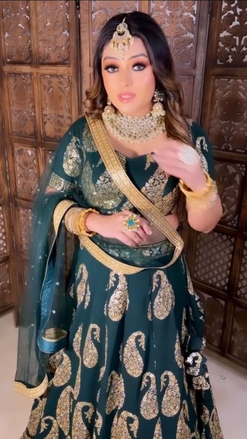 Buy Wedding Wear Teal Blue Color Sequence Work Lehenga Choli