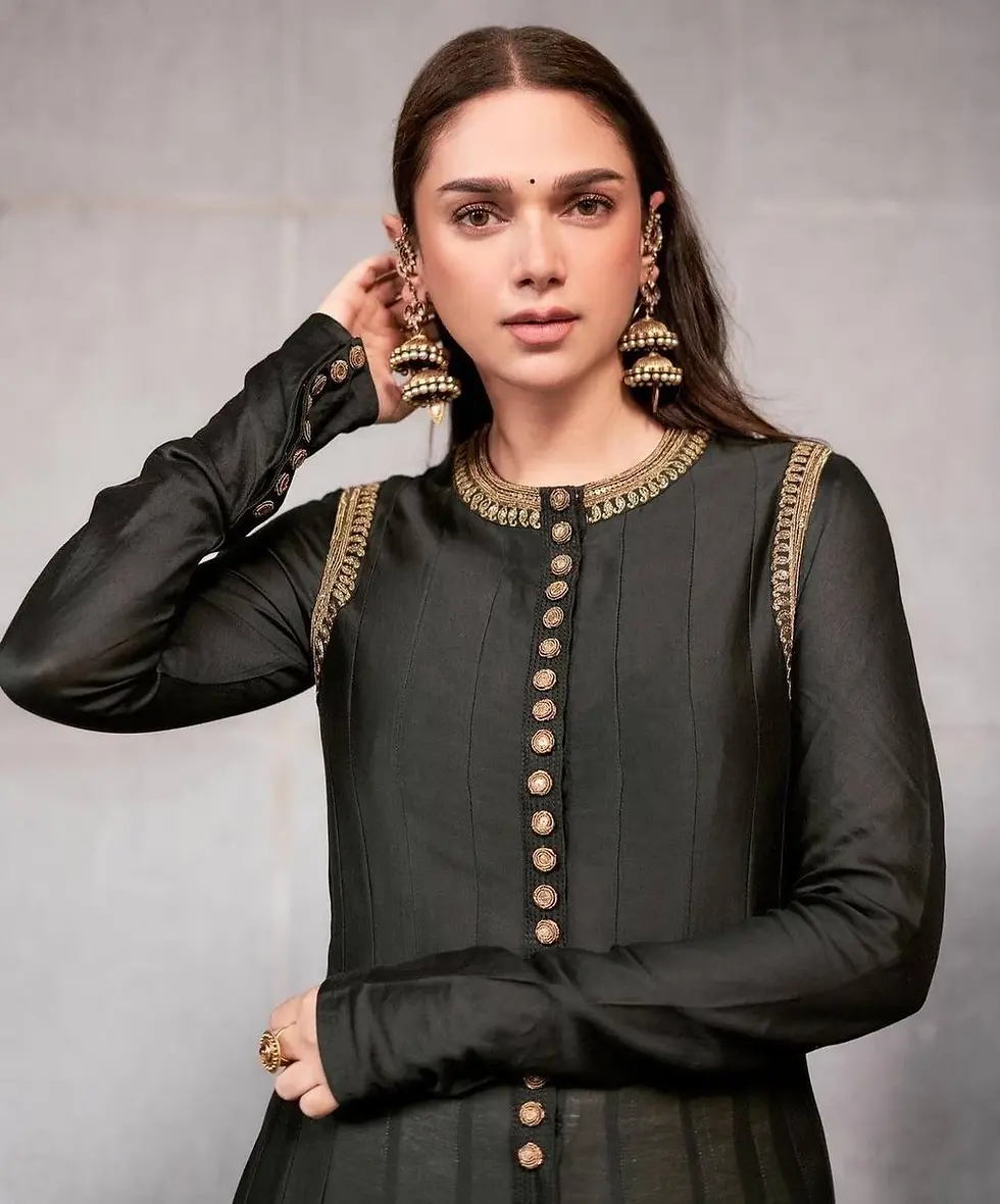 BUY ADITI RAO WEAR BOLLYWOOD STYLE ANARKALI LATEST BLACK GOWN