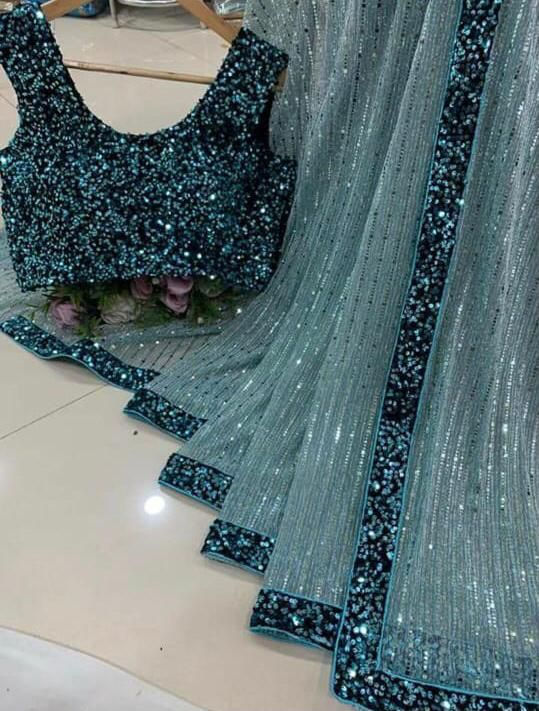 Trending Sequence Work Georgette  Saree