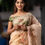 Thumbnail: Buy Latest Rosy Peach Colored  Handwork Pure Organza Saree