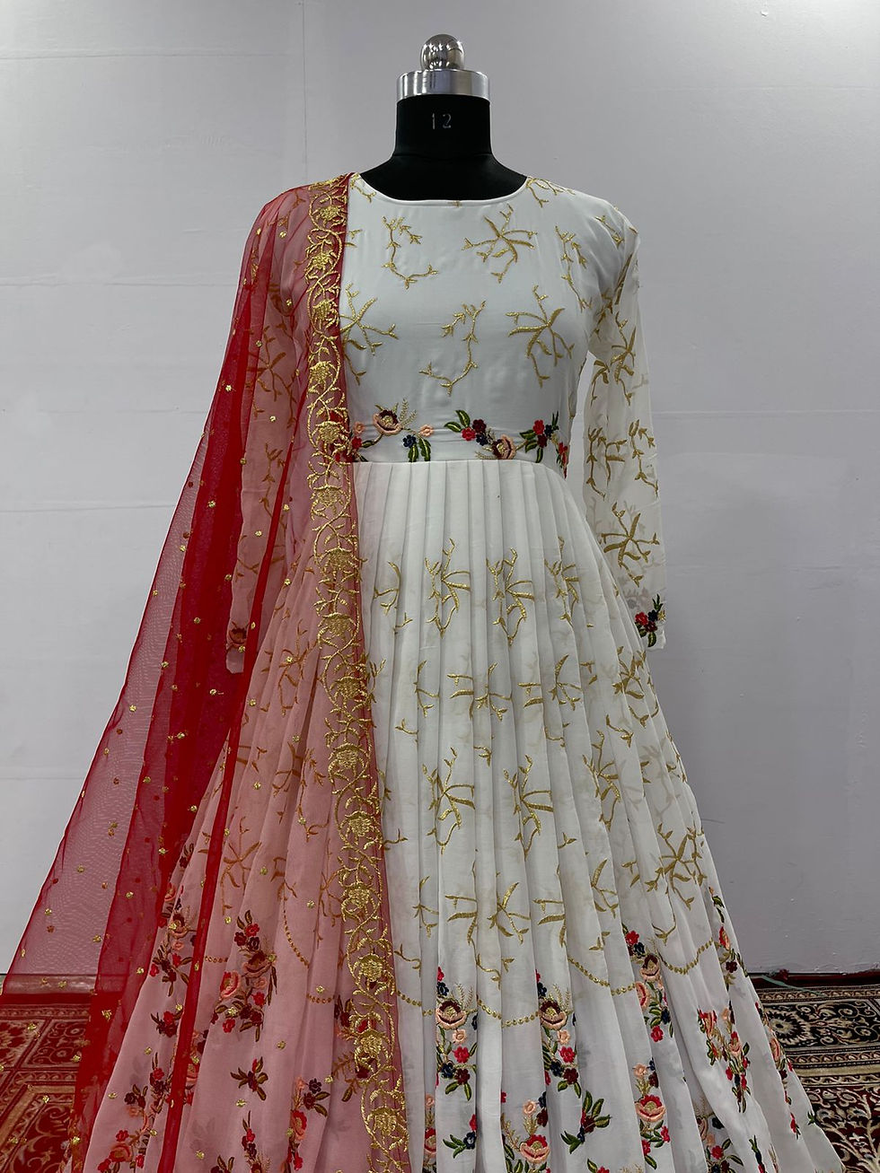 Thumbnail: White Designer Gown For Wedding