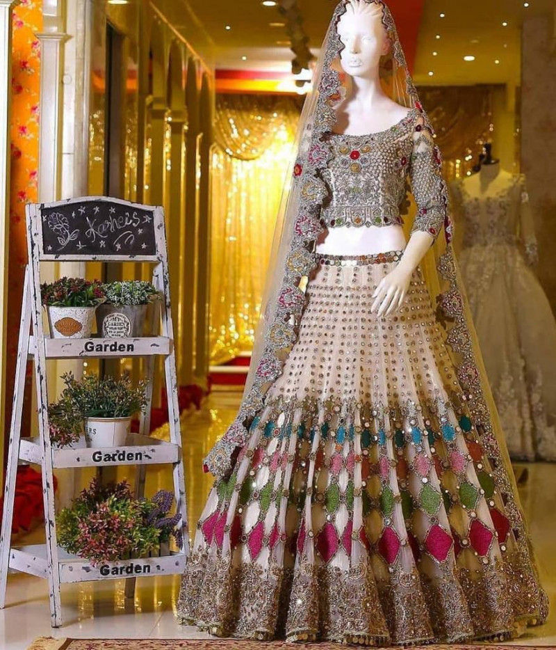 Buy Designer Soft Mono Net Heavy Sequence Embroidery Work Lehenga