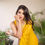 Thumbnail: Unique Bollywood Look Festival Wear Yellow Colored  Organza Saree
