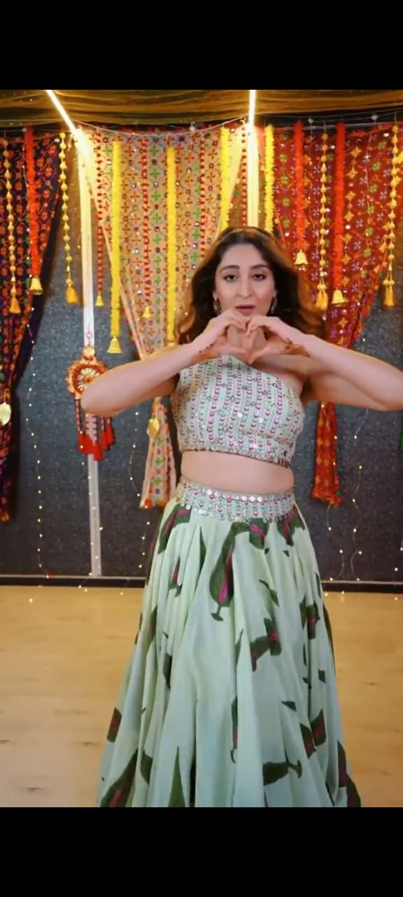Thumbnail: Trending Dhvani Bhanushali Wear Designer Lehenga choli