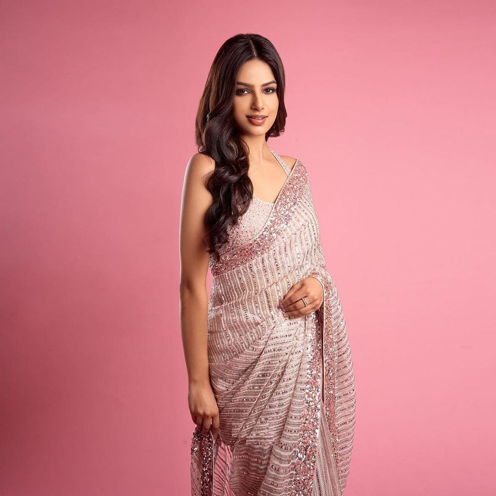 harnaaz sandhu wear  georgette Sequence Saree